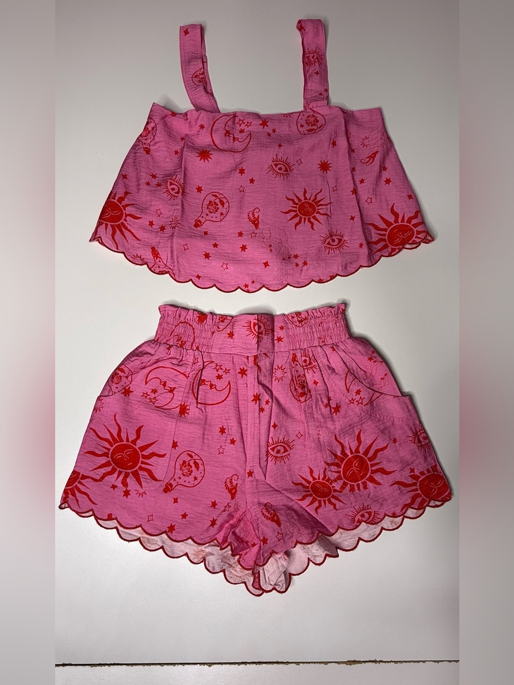 NWT Meet Me In Santorini Pink Celestial Two-Piece Set